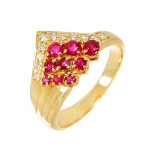 POLA Ruby 0.72ct Diamond 0.24ct Ring 18K YG 750 Size8.25(US) 90274634